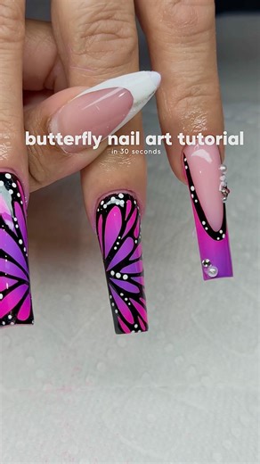 Butterfly nail tutorial 💜🌟