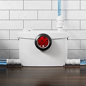 Simple Project 600W Macerator Pump, Efficient Basement Toilet Pump System Max Pumping To V30 & H295 Feet, 4-Inlet Sewerage Disposal - Ideal For Macerating Toilet, Laundry, Bathtub