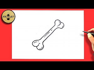 How to draw a dog bone step by step easy