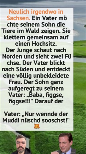Sächsisch im Wald: Wenn „Füchse“ falsch verstanden werden! 😂🦊🌲 #lustigevideos #lachen #witz #witze