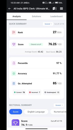 Testbook ibps clerk live mock test | #viralshorts