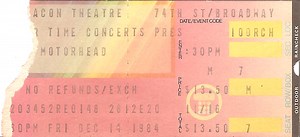 Dec 14, 1984: Motorhead / Exciter / Mercyful Fate at Beacon Theatre New York, New York, United States | Concert Archives