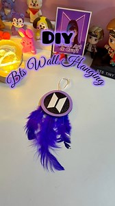 Diy bts wall hanging #bts #btsdiy #btscraft #craftideas #wallhanging #btsmerch #purpleday | Vamp Art And Craft