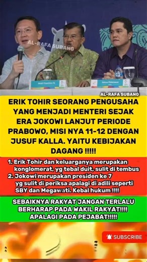 Ternyata Erick Thohir & JusufKalla 11 12⁉️😱#prabowo #indonesia #shorts #fyp #short #viral #trending