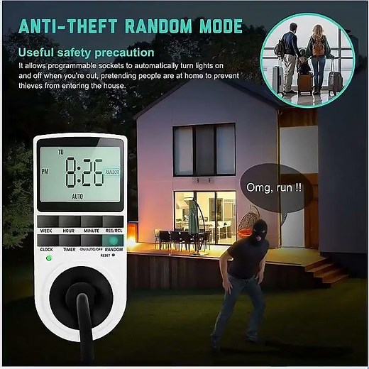 Digital Timer Plug Socket Electrical Programmable Plug Timer Switch Anti-Theft Random Socket