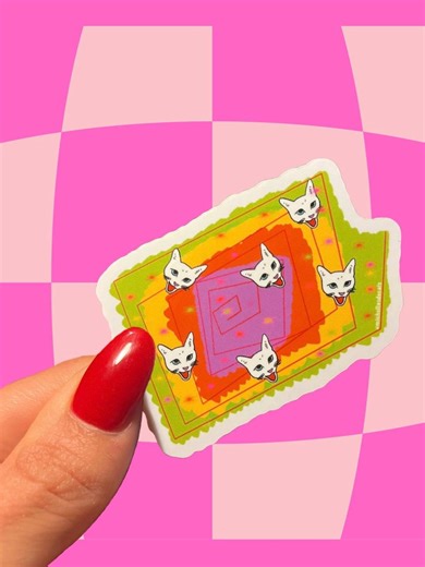 Cat Hipnosis Sticker | Cute Funny Kitty Sticker - Etsy