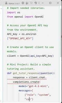 Build an AI Tutor in Python: OpenAI Mini Project