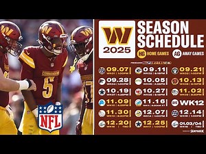 2025 26 Washington Commanders Games Schedule