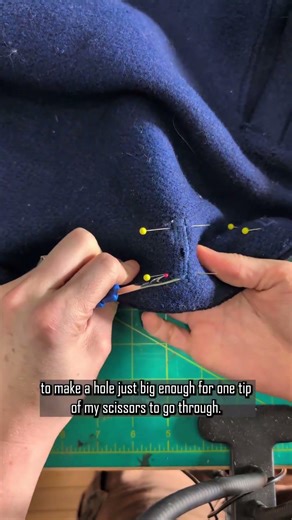 In case no one ever taught you, there's an easier way to cut open a button hole!