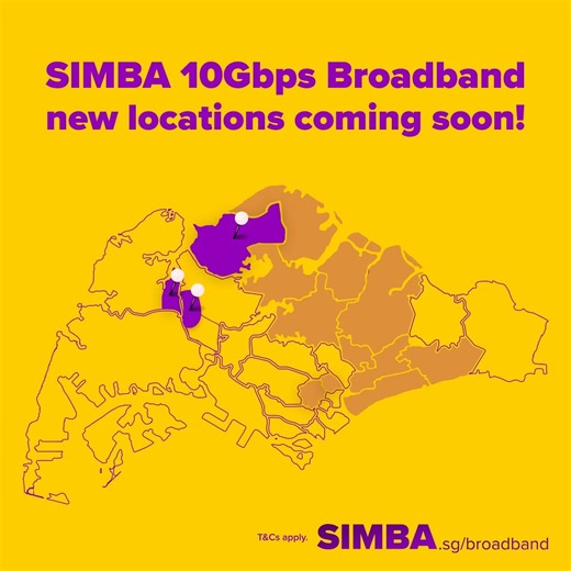 19K views · 26 reactions | Singapore, get ready to speed things up ⚡! We've dropped a pin on our new 10Gbps broadband locations. Can you guess where? Stay tuned for the big reveal! T&Cs apply. #SIMBA #SimplyTheBest #Singapore #BestValue #SIMBABroadband #10Gbps | SIMBA Telecom | Facebook