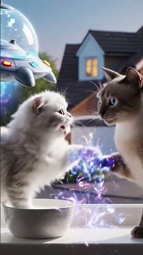 Alien Cat vs. Earth Cat: The Window Encounter! 🛸🌍