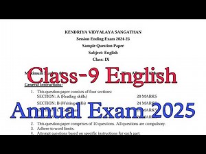 Class-9 ENGLISH (Communicative) / Annual Exam Question Paper / Session 2024-25 / Session Ending Exam