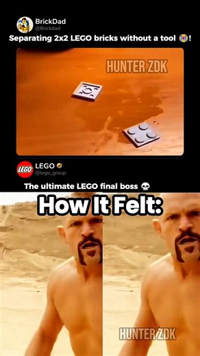 How it feels to separate 2x2 LEGO bricks 🗿 #shorts#lego #memes