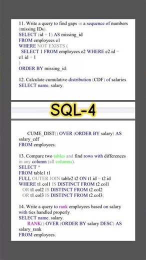 SQL Interview Questions & Answers | SQL Tutorial for beginners | Compares two tables #sql #shorts