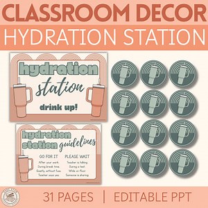Hydration Station Sign | Water Bottle Station | Boho Hydration Station Posters