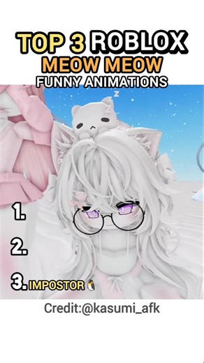 top 3 roblox meow meow funny animations #roblox #animation #ranking