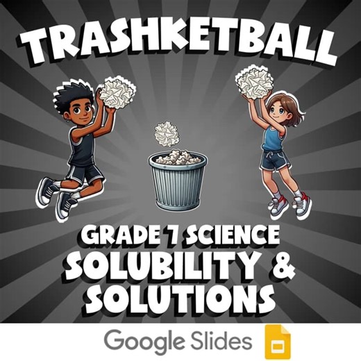 Solubility & Solutions TRASHKETBALL Science Game | No Prep Grade 7 Review