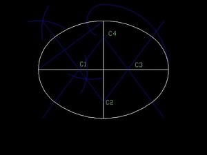 How to draw an ellipse. | Four-Center Method