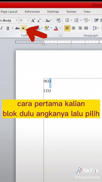 TKJ GUMINTANG (@tkjgumintang) - Tutorial Membuat Angka Kecil di Microsoft Word