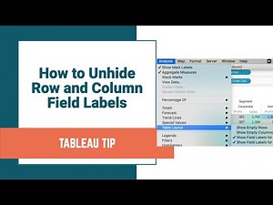 How to Unhide Row & Column Field Labels