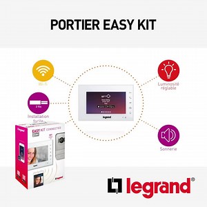 Facilitez vous la vie avec le visiophone Easy Kit qui vous permet d'accueillir vos visiteurs où que vous soyez : répondez depuis votre smartphone et ouvrez à distance ou simplement sur l'écran à l'intérieur de votre logement ! | Legrand