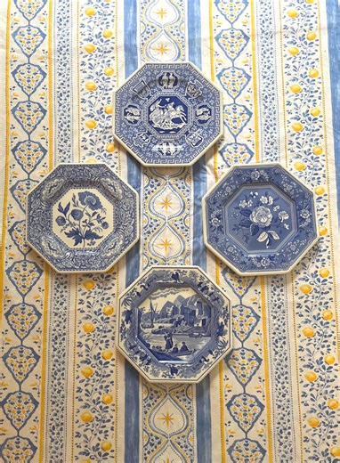 Spode Blue & White. Octagonal Plates,set of Four. Vintage Home Decor - Etsy