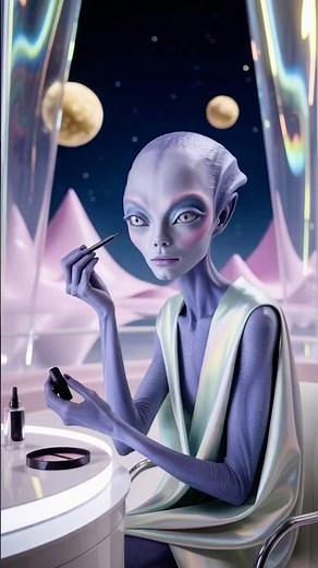 Alien Makeup 👽✨ PlanetRediculi.com#AlienMakeup #AlienBeauty #CosmicGlam #AIGlam #MakeupTok
