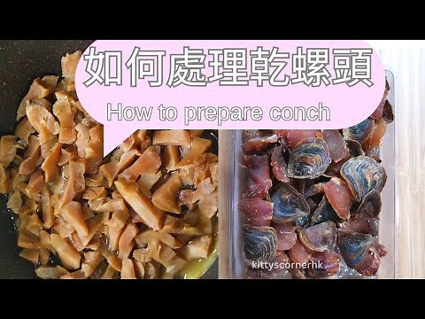 如何處理乾螺頭？ 學會竅門煲好湯 ｜ How to prepare dried conch head ❤️ kittyscornerhk