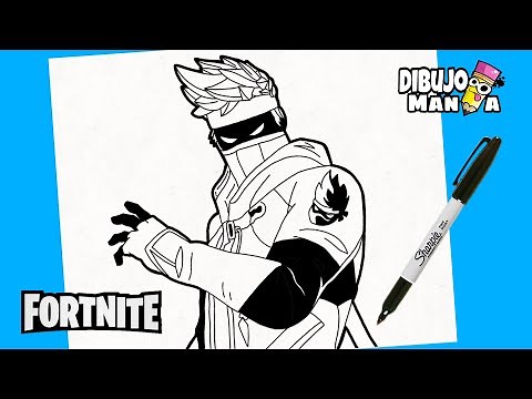 COMO DIBUJAR A NINJA DE FORTNITE | MAX . LEVEL | DIBUJOS DE FORTNITE | how to draw ninja skin