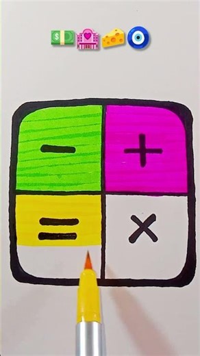 💵🏩🧀🧿Cute Calculator Drawing📟🟰 | Relaxing Coloring Art 🎨