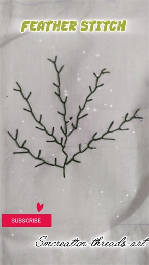 ✨Easy Feather Stitch Tutorial 🪡✨ Beginner Friendly Embroidery✨ #embroidery #ytshorts #viral #shorts