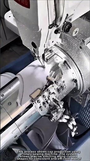 Cap Production Work Tool Using Rotary Sewing Machine System #worktool