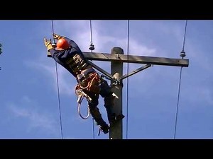 climbing 45ft pole with jelco safety belt