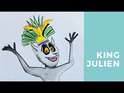 How to draw and paint King Julien from Madagascar
