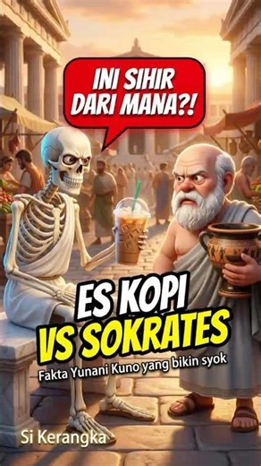 Apa yang Terjadi Kalau Kamu Bawa Es Kopi ke Zaman Sokrates? ☕🏛️😱 #sokrates