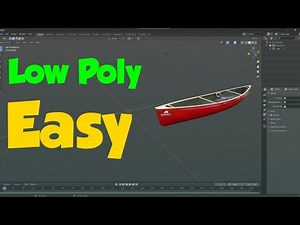 How to make a LOW POLY canoeing boat in Blender - (Tutorial)
