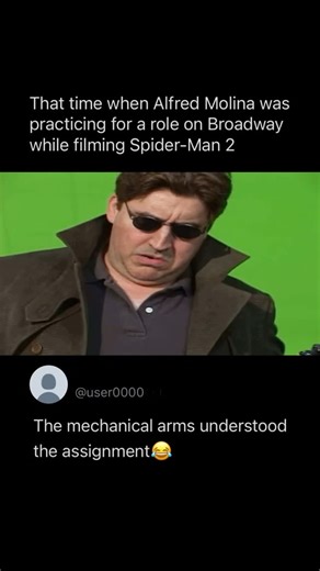 MEMES on Instagram: "During the final stretch of filming Spider-Man 2, Alfred Molina was juggling dual commitments — not only was he portraying Doctor Octopus, but he was also preparing for his stage role in Broadway’s ‘Fiddler on the Roof’. After long, demanding days shooting intense green-screen sequences, Molina found time to break the tension and lighten the atmosphere between takes, showing his ability to balance the pressures of blockbuster filmmaking with the discipline of live theatre. #