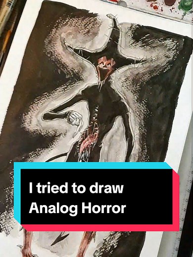 I tried making Analog Horror #scary #watercolor #analoghorror #analog #horror #drawing #artist #illustration #art #vhs #vhshorror