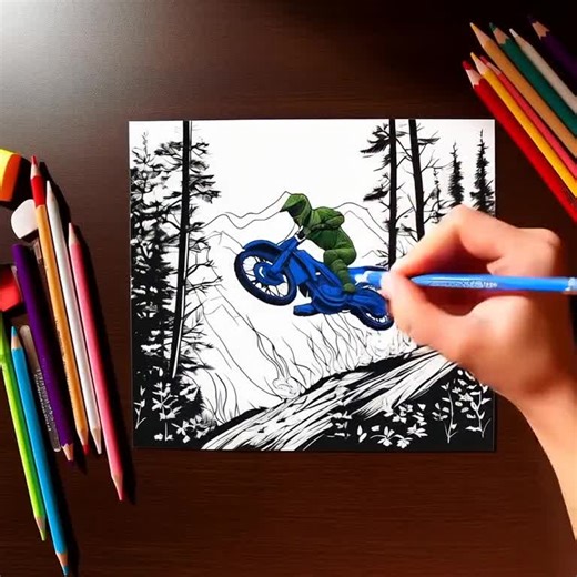 Mountain Dirt Bikes Coloring Book – 30 Trail Rides to Color - Etsy