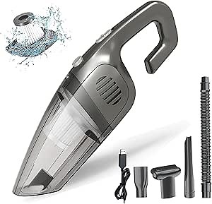 BZY Handhled Vacuum Cordless Portable,16500Pa High Power Rechargeable with Multi Accessories Lightweight Small Portable Dust Busters Cordless Rechargeable for Car,Office and Home Cleaning Grey