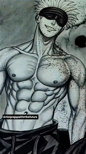 Gojo Cool Pose Drawing 🔥 Jujutsu Kaisen Anime ✍️ #shorts #anime #jujutsukaisen #gojosatoru #sketch