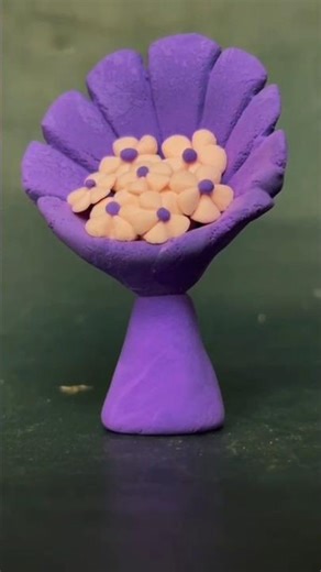 DIY Tiny Purple Bouquet 💐 | Cute Clay Art #shorts