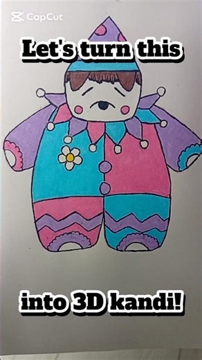 3D kandi clown! 🐩( tutorials by ‪@LpsGamer297‬ & ‪@elis.kandi.circle‬ ) #kandi #video #shorts