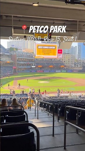 Petco Park - Here is a view from Section 103(J), Row 15, Seat 1. Home of the San Diego Padres