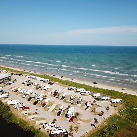 Dellanera RV Park is Galveston's premier beachfront camping site, offering access to 1000 feet of sandy beaches, 65 full RV hook-ups, and day parking. Learn more and reserve your spot at https://www.visitgalveston.com/directory/dellanera-rv-park/ #LoveGalveston | Galveston Island