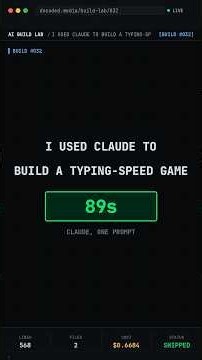 I Used Claude To Build A Typing-Speed Game #shorts