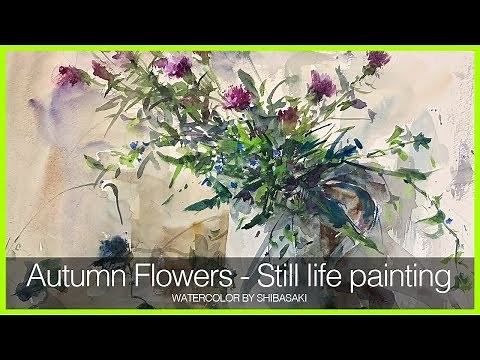 [Eng sub] Autumn Flower -Still life Watercolor painting Autumn flowers drawn in watercolor (dayfl...