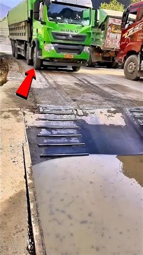 Why Trucks Drive Through Water Pools? 🚛 #trendingshorts