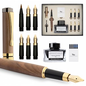 Wordsworth & Black Calligraphy Pen Gift Set, Includes Ink Bottle, 6 Ink Cartridges, Ink Refill Converter, 6 Replacement Nibs, Luxury Bamboo - Etsy
