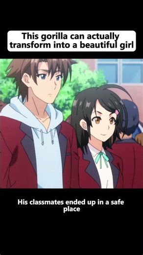 This gorilla can actually transform into a beautiful girl?#animeweeb #animememe #anines #animeedit